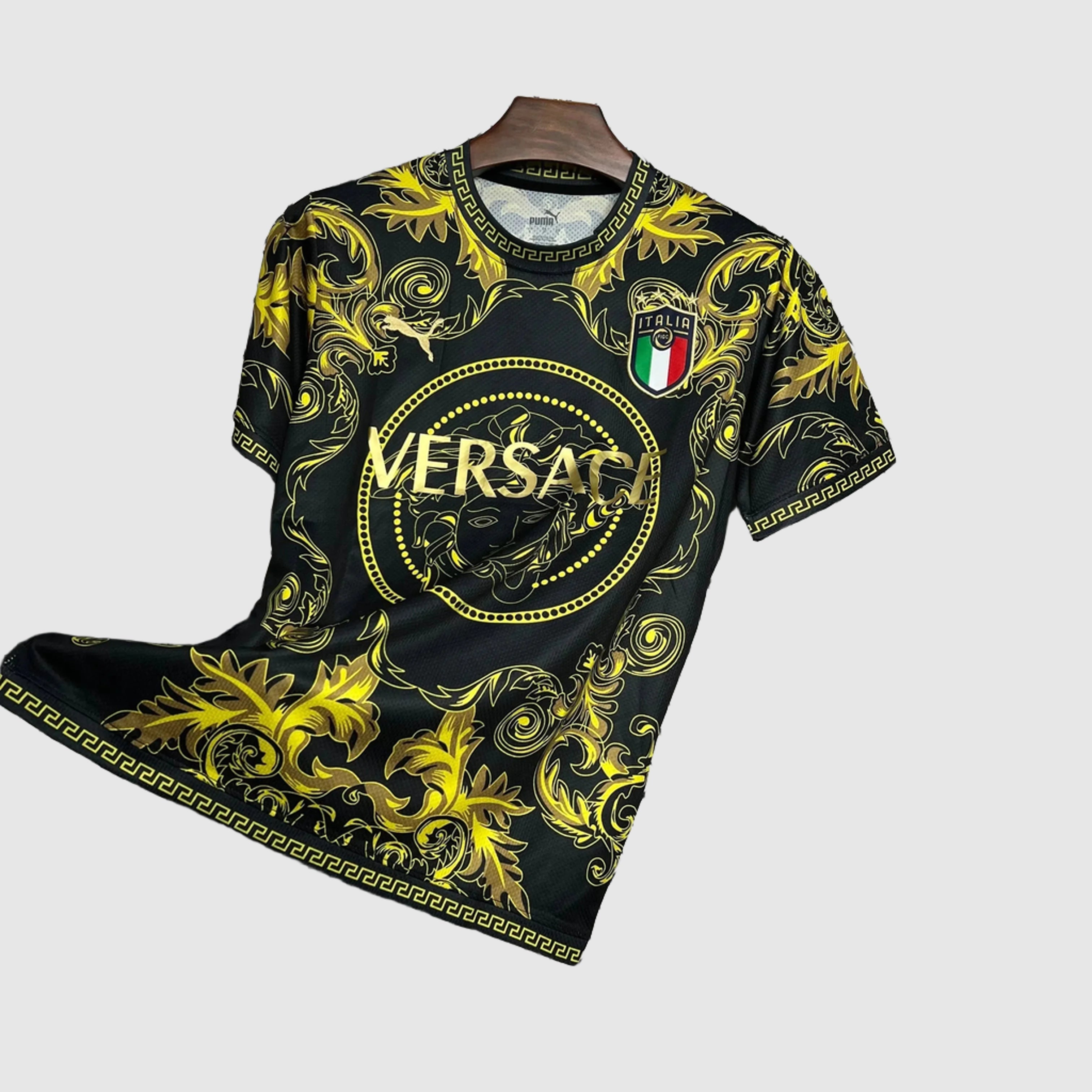 Italia Special Edition Masculina Preta e Amarela 23/24 Home Shirt